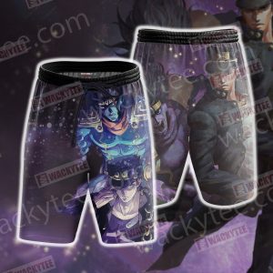 Jojo’s Bizarre Adventure Jotaro Kujo And Star Platinum 3D Beach Shorts