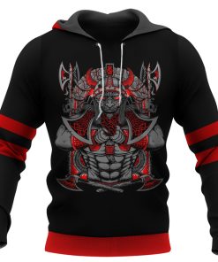 Viking Hoodie Red JORMUNGANDR Son of Loki and Angrboda