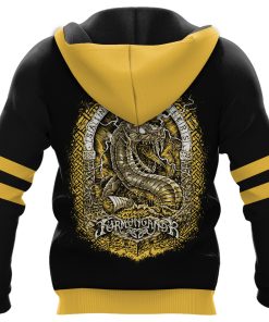 Back Viking Hoodie Yellow JORMUNGANDR Son of Loki and Angrboda