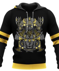 Viking Hoodie Yellow JORMUNGANDR Son of Loki and Angrboda