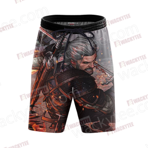 The Witcher 3 Wild Hunt Geralt 3D Beach Shorts