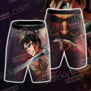 Attack On Titan Eren Jaeger 3D Beach Shorts