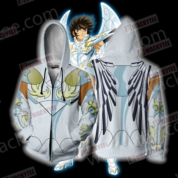 Saint Seiya Pegasus Seiya Pegasus God Cloth Cosplay Zip Up Hoodie