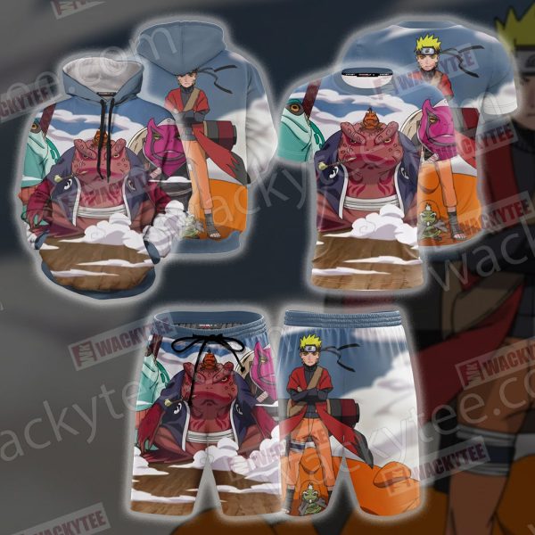 Naruto Naruto And Gamabunta 3D Beach Shorts