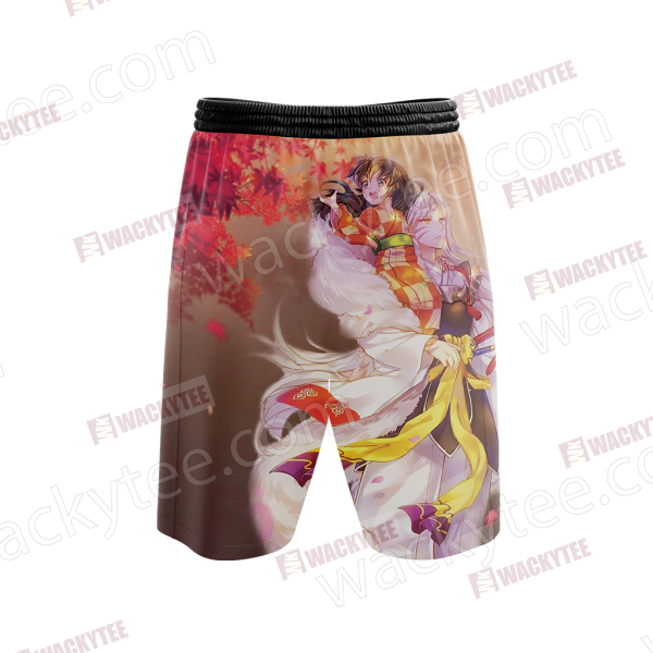 Inuyasha Sesshomaru And Rin 3D Beach Shorts