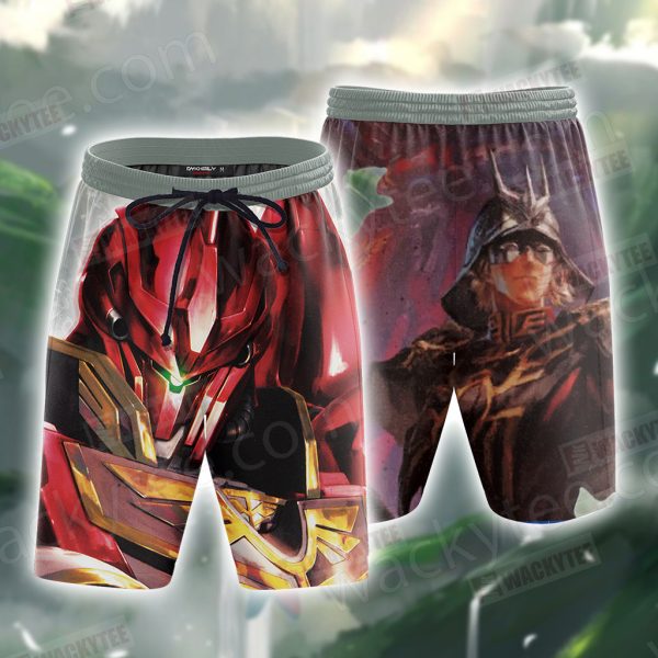 Mobile Suit Gundam Sinanju 3D Beach Shorts