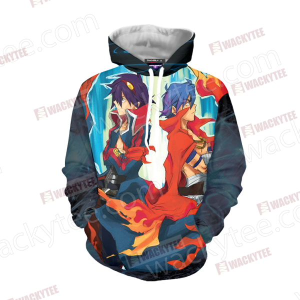 Gurren Lagann Simon and Kamina 3D Hoodie