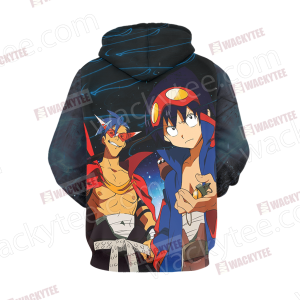 Gurren Lagann Simon and Kamina 3D Hoodie