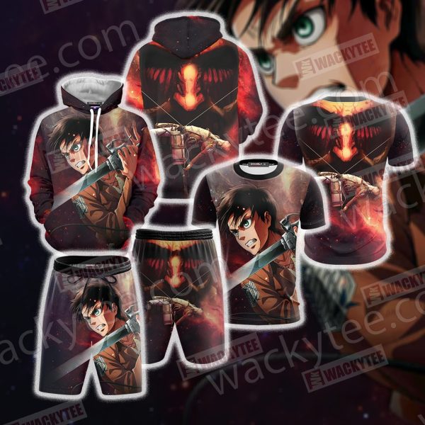 Attack On Titan Eren Jaeger 3D Beach Shorts