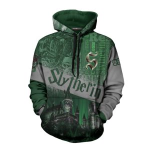 Hogwarts Castle Slytherin House 3D Hoodie