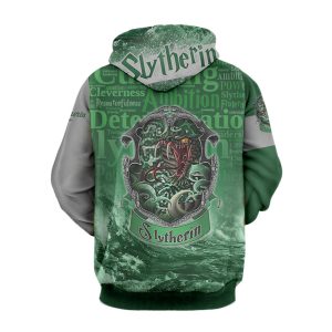 Hogwarts Castle Slytherin House 3D Hoodie