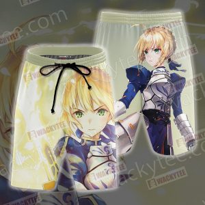 Fate/Stay Night Saber (Artoria Pendragon) Beach Shorts