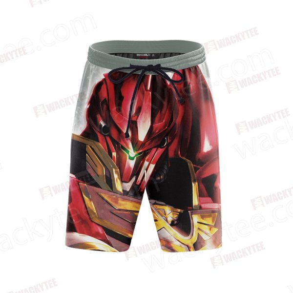 Mobile Suit Gundam Sinanju 3D Beach Shorts