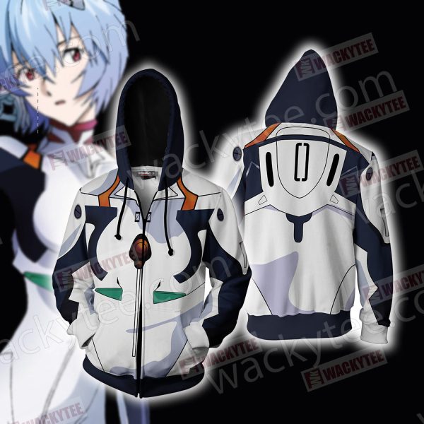 Shin Seiki Evangelion Ayanami Rei Cosplay Zip Up Hoodie Jacket