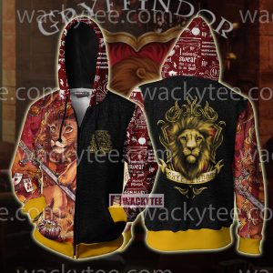 Gryffindor House Courage And Bravery Harry Potter Zip Up Hoodie