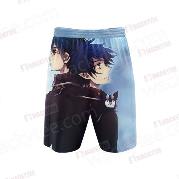 Blue Exorcist Okumura Rin and Okumura Yukio 3D Beach Shorts