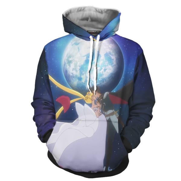 Sailor Moon And Tuxedo 3D Hoodie