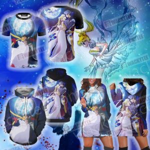 Sailor Moon And Tuxedo 3D Hoodie