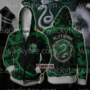 Hogwarts Cunning Like A Slytherin Harry Potter New Zip Up Hoodie