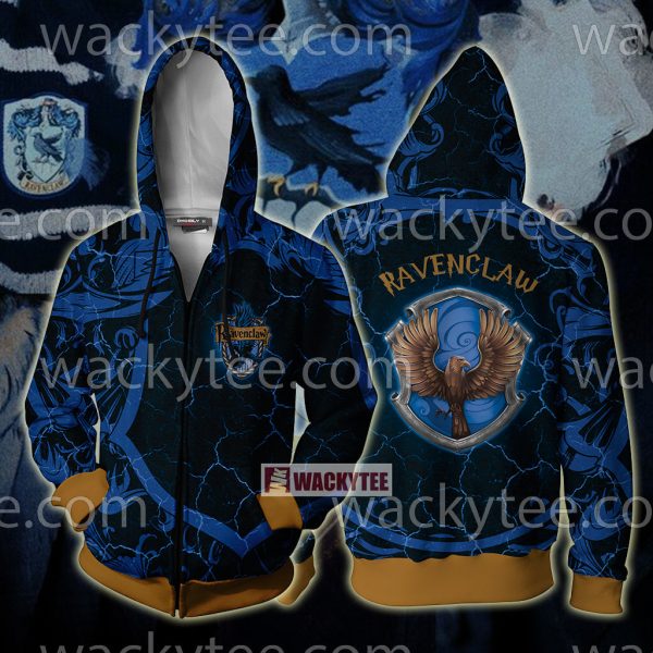 Hogwarts Wise Like A Ravenclaw Harry Potter New Zip Up Hoodie