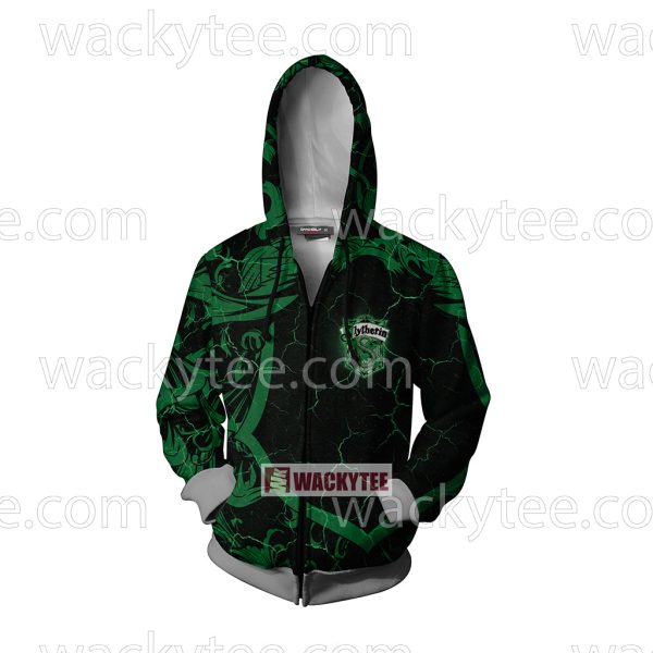 Hogwarts Cunning Like A Slytherin Harry Potter New Zip Up Hoodie