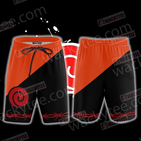 Naruto Uzumaki Clan Symbol 3D Beach Shorts