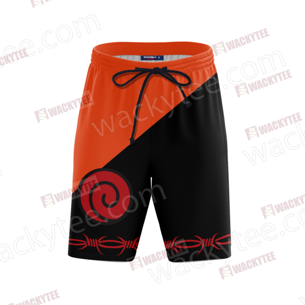 Naruto Uzumaki Clan Symbol 3D Beach Shorts