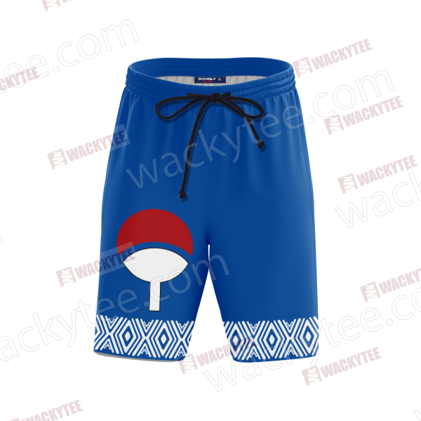 Naruto Uchiha Clan Symbol 3D Beach Shorts