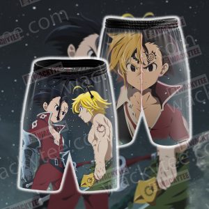 The Seven Deadly Sins Meliodas x Zeldris Estilo 3D Beach Shorts