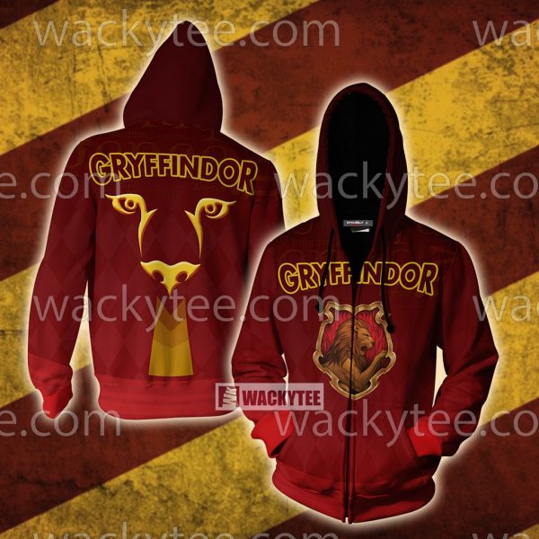 Gryffindor Let Deeds Reveal Your Heart New Zip Up Hoodie