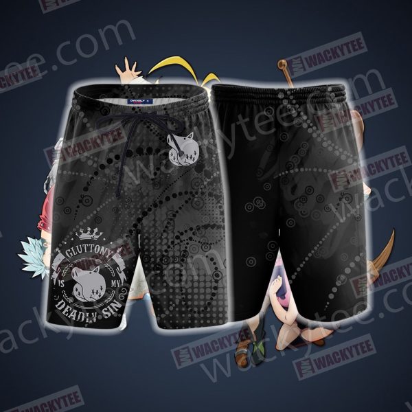 The Seven Deadly Sins - Gluttony 3D Beach Shorts