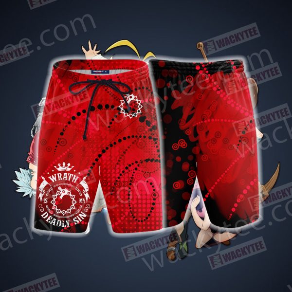 The Seven Deadly Sins - Wrath 3D Beach Shorts