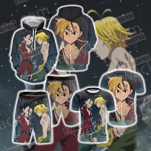 The Seven Deadly Sins Meliodas x Zeldris Estilo 3D T-shirt