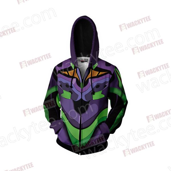 Shin Seiki Evangelion EVA 01 Cosplay Zip Up Hoodie Jacket