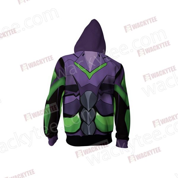 Shin Seiki Evangelion EVA 01 Cosplay Zip Up Hoodie Jacket