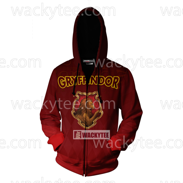 Gryffindor Let Deeds Reveal Your Heart New Zip Up Hoodie