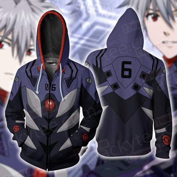 Shin Seiki Evangelion Kaworu Nagisa Cosplay Zip Up Hoodie Jacket