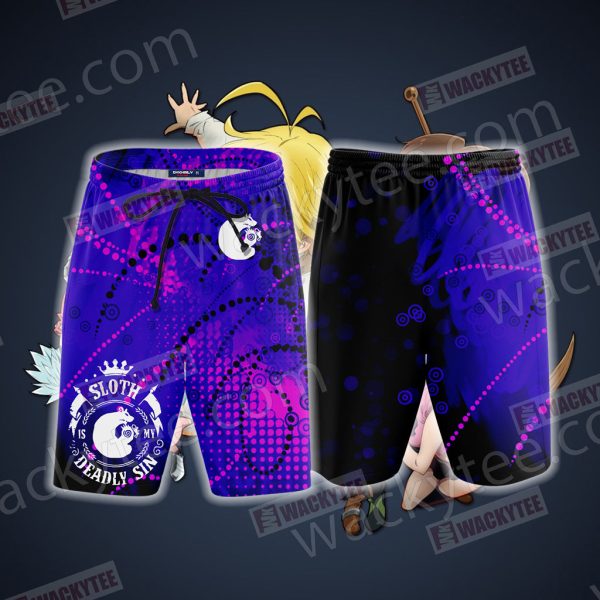 The Seven Deadly Sins - Sloth 3D Beach Shorts