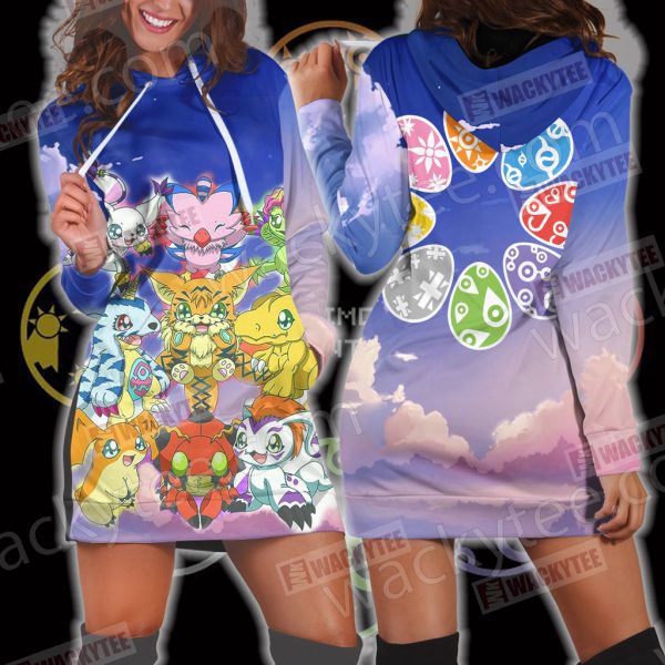 Digimon Eggs Unisex 3D Hoodie Dress