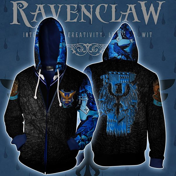 Ravenclaw Harry Potter 3D Zip Up Hoodie