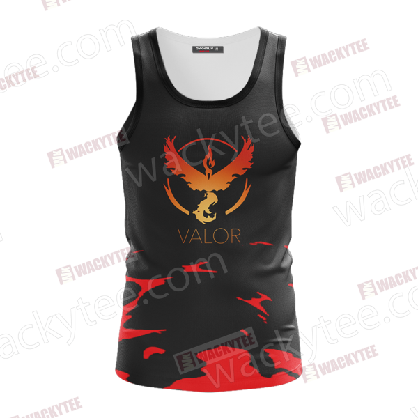 Team Valor Pokemon Go Unisex 3D Tank Top