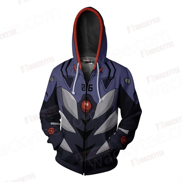 Shin Seiki Evangelion Kaworu Nagisa Cosplay Zip Up Hoodie Jacket