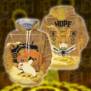 Digimon The Crest Of Hope Unisex 3D Hoodie