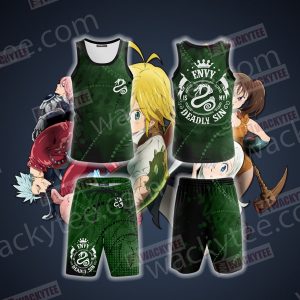 The Seven Deadly Sins - Envy 3D Beach Shorts