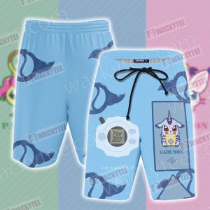 Digimon Gabumon The Crest Of Friendship Unisex 3D Beach Shorts