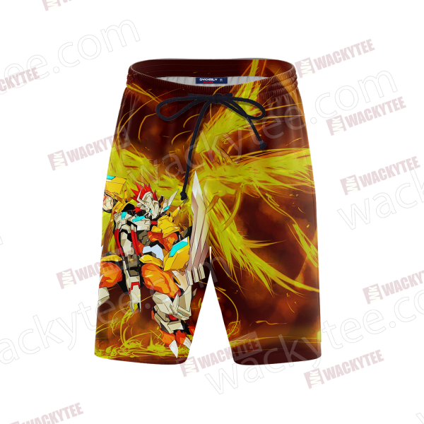 Digimon Greymon And Yagami Taichi 3D Beach Shorts