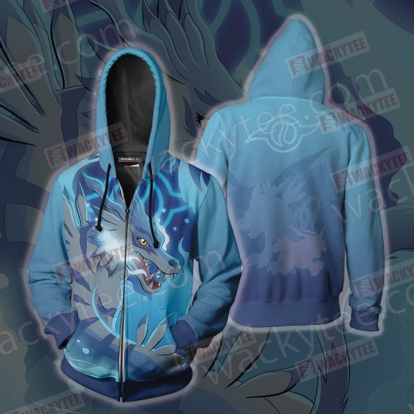 Digimon Garurumon Zip Up Hoodie Jacket