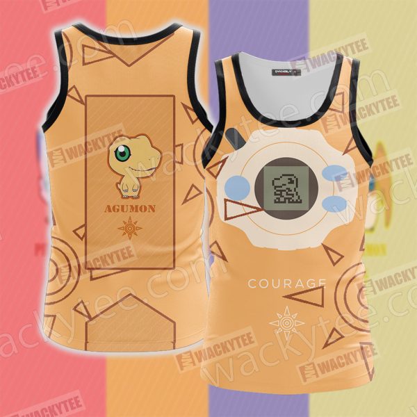 Digimon The Crest Of Courage Agumon Unisex 3D Tank Top