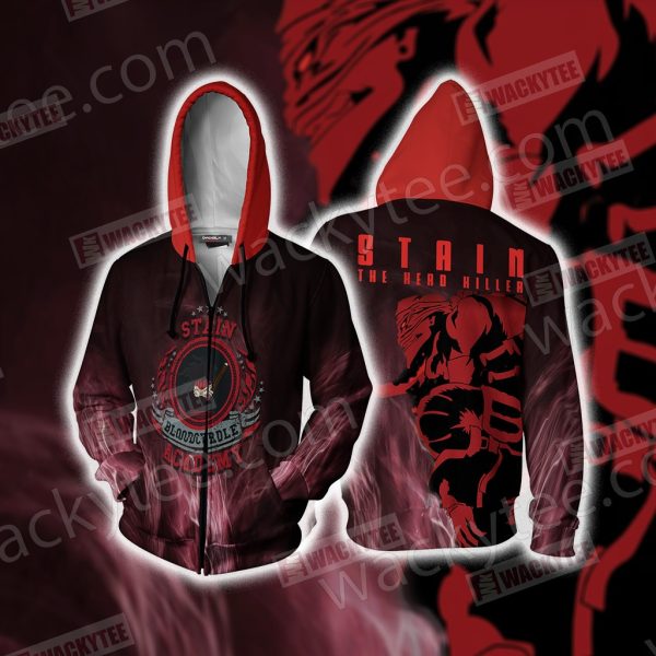 My Hero Academia Stain Bloodcurdle Academy Zip Up Hoodie