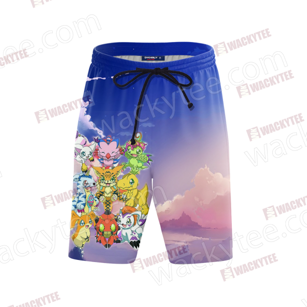 Digimon Eggs 3D Beach Shorts